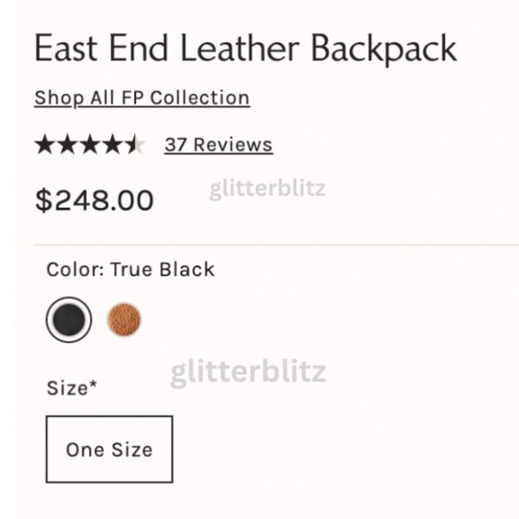 Free People East End Leather Backpack in True Black - FACTORY SEALED - Picture 3 of 15